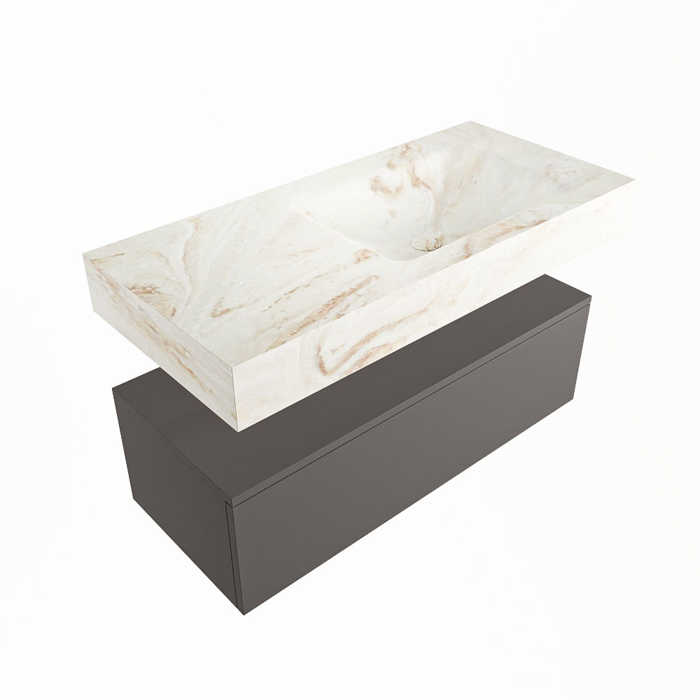 MONDIAZ ALAN-DLUX 100cm mueble de baño Dark Grey 1 cajón. Lavabo CLOUD Derecho 1 orificio color Frappe. 5 MONDIAZ ALAN-DLUX 100cm mueble de baño Dark Grey 1 cajón. Lavabo CLOUD Derecho 1 orificio color Frappe. - Imagen 5