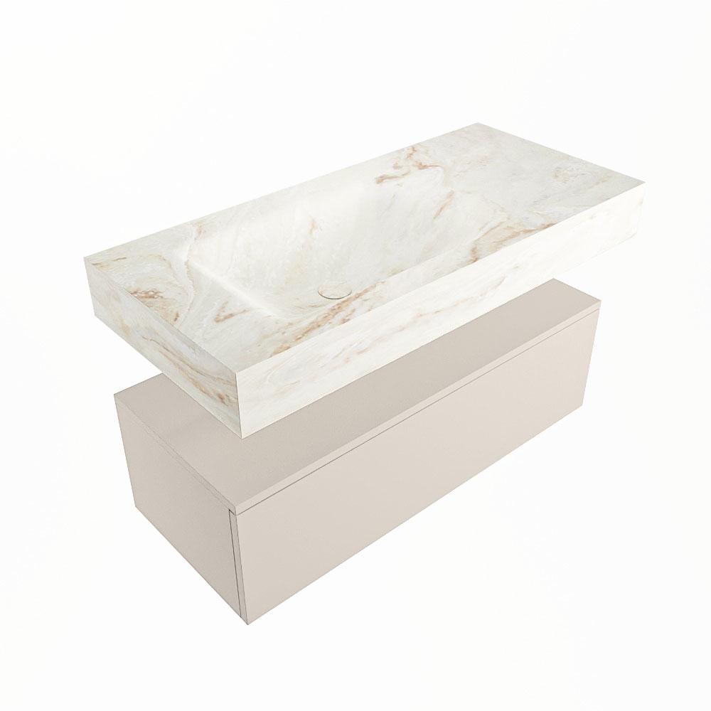 MONDIAZ ALAN-DLUX 100cm mueble de baño Linen 1 cajón. Lavabo CLOUD Izquierda 1 orificio color Frappe. 5 MONDIAZ ALAN-DLUX 100cm mueble de baño Linen 1 cajón. Lavabo CLOUD Izquierda 1 orificio color Frappe. - Imagen 5