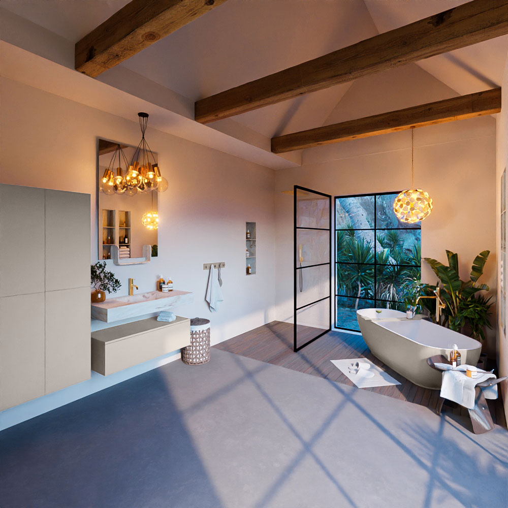 MONDIAZ ALAN-DLUX 100cm mueble de baño Linen 1 cajón. Lavabo CLOUD Centro 1 orificio color Frappe. 3 MONDIAZ ALAN-DLUX 100cm mueble de baño Linen 1 cajón. Lavabo CLOUD Centro 1 orificio color Frappe. - Imagen 3