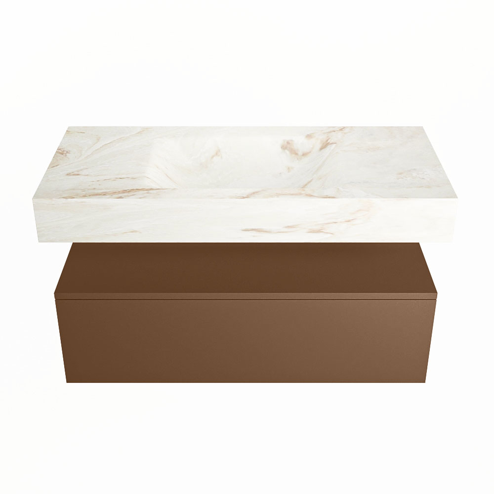MONDIAZ ALAN-DLUX 100cm mueble de baño Rust 1 cajón. Lavabo CLOUD Centro 1 orificio color Frappe. 4 MONDIAZ ALAN-DLUX 100cm mueble de baño Rust 1 cajón. Lavabo CLOUD Centro 1 orificio color Frappe. - Imagen 4