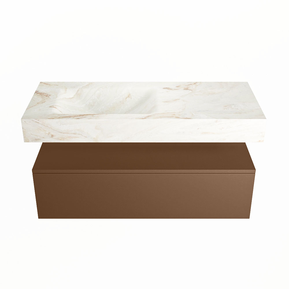 MONDIAZ ALAN-DLUX 110cm mueble de baño Rust 1 cajón. Lavabo CLOUD Izquierda 1 orificio color Frappe. 4 MONDIAZ ALAN-DLUX 110cm mueble de baño Rust 1 cajón. Lavabo CLOUD Izquierda 1 orificio color Frappe. - Imagen 4