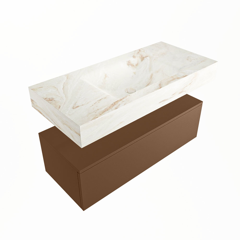 MONDIAZ ALAN-DLUX 100cm mueble de baño Rust 1 cajón. Lavabo CLOUD Centro 1 orificio color Frappe. 5 MONDIAZ ALAN-DLUX 100cm mueble de baño Rust 1 cajón. Lavabo CLOUD Centro 1 orificio color Frappe. - Imagen 5