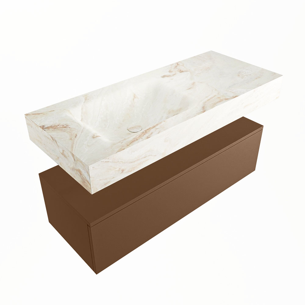 MONDIAZ ALAN-DLUX 110cm mueble de baño Rust 1 cajón. Lavabo CLOUD Izquierda 1 orificio color Frappe. 5 MONDIAZ ALAN-DLUX 110cm mueble de baño Rust 1 cajón. Lavabo CLOUD Izquierda 1 orificio color Frappe. - Imagen 5