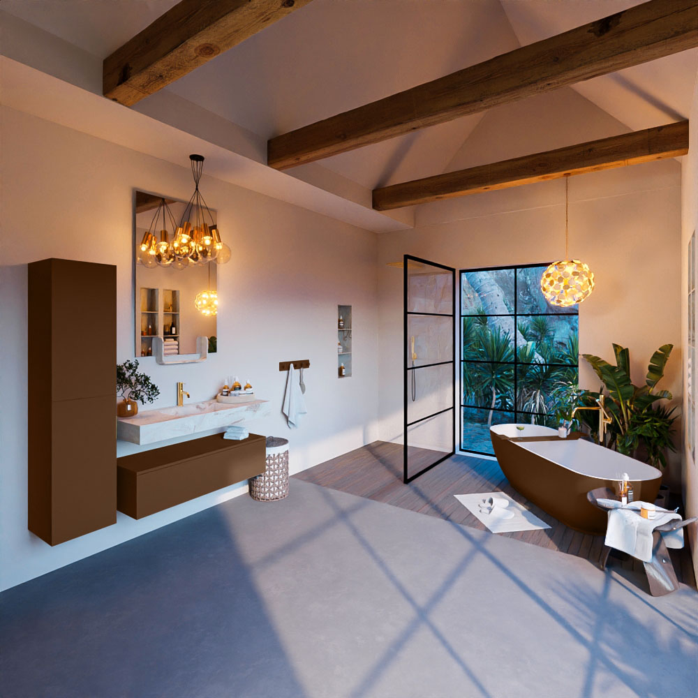 MONDIAZ ALAN-DLUX 110cm mueble de baño Rust 1 cajón. Lavabo CLOUD Centro 1 orificio color Frappe. 3 MONDIAZ ALAN-DLUX 110cm mueble de baño Rust 1 cajón. Lavabo CLOUD Centro 1 orificio color Frappe. - Imagen 3