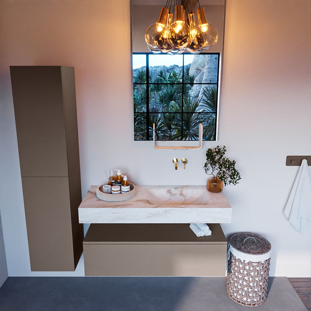 MONDIAZ ALAN-DLUX 110cm mueble de baño Smoke 1 cajón. Lavabo CLOUD Derecho sin orificios color Frappe. 2 MONDIAZ ALAN-DLUX 110cm mueble de baño Smoke 1 cajón. Lavabo CLOUD Derecho sin orificios color Frappe. - Imagen 2