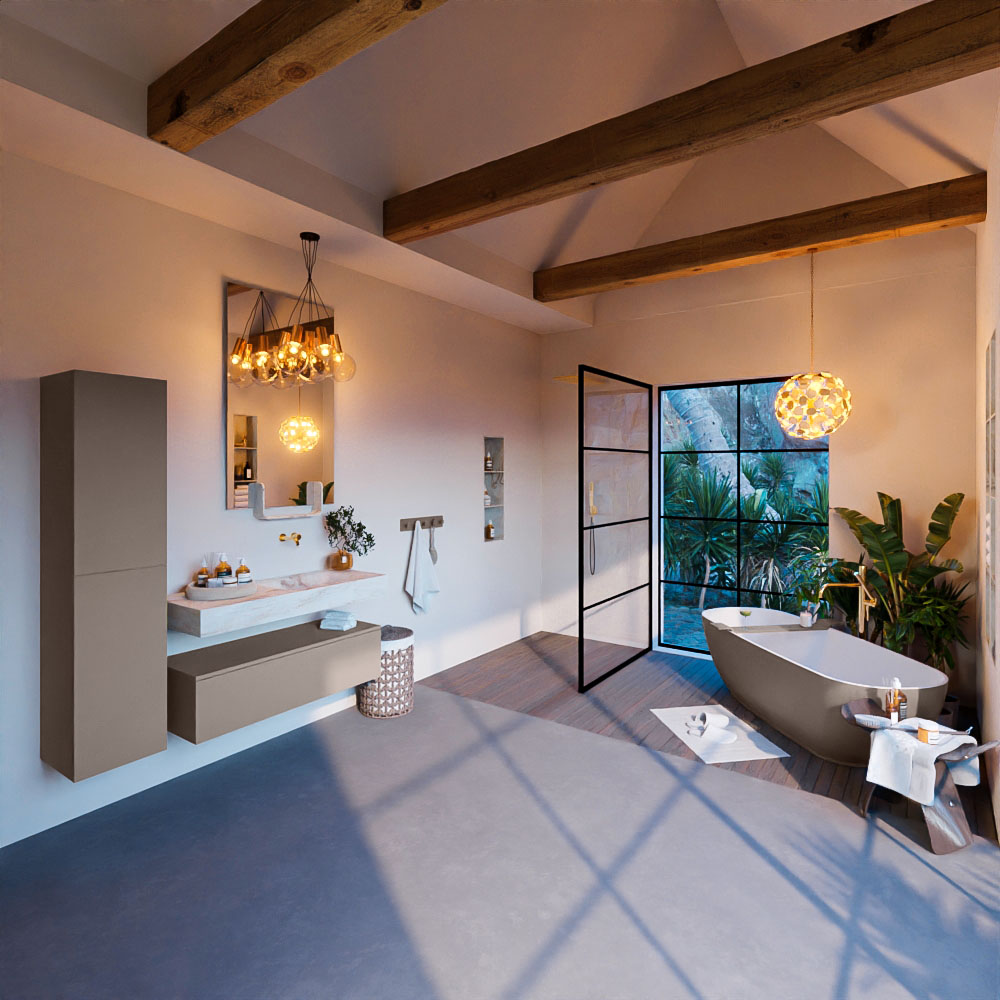 MONDIAZ ALAN-DLUX 110cm mueble de baño Smoke 1 cajón. Lavabo CLOUD Derecho sin orificios color Frappe. 3 MONDIAZ ALAN-DLUX 110cm mueble de baño Smoke 1 cajón. Lavabo CLOUD Derecho sin orificios color Frappe. - Imagen 3
