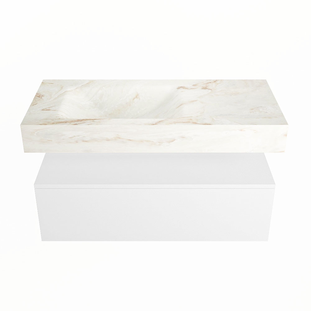 MONDIAZ ALAN-DLUX 100cm mueble de baño Talc 1 cajón. Lavabo CLOUD Izquierda sin orificios color Frappe. 4 MONDIAZ ALAN-DLUX 100cm mueble de baño Talc 1 cajón. Lavabo CLOUD Izquierda sin orificios color Frappe. - Imagen 4