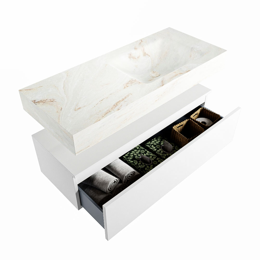 MONDIAZ ALAN-DLUX 110cm mueble de baño Talc 1 cajón. Lavabo CLOUD Derecho sin orificios color Frappe. 6 MONDIAZ ALAN-DLUX 110cm mueble de baño Talc 1 cajón. Lavabo CLOUD Derecho sin orificios color Frappe. - Imagen 6