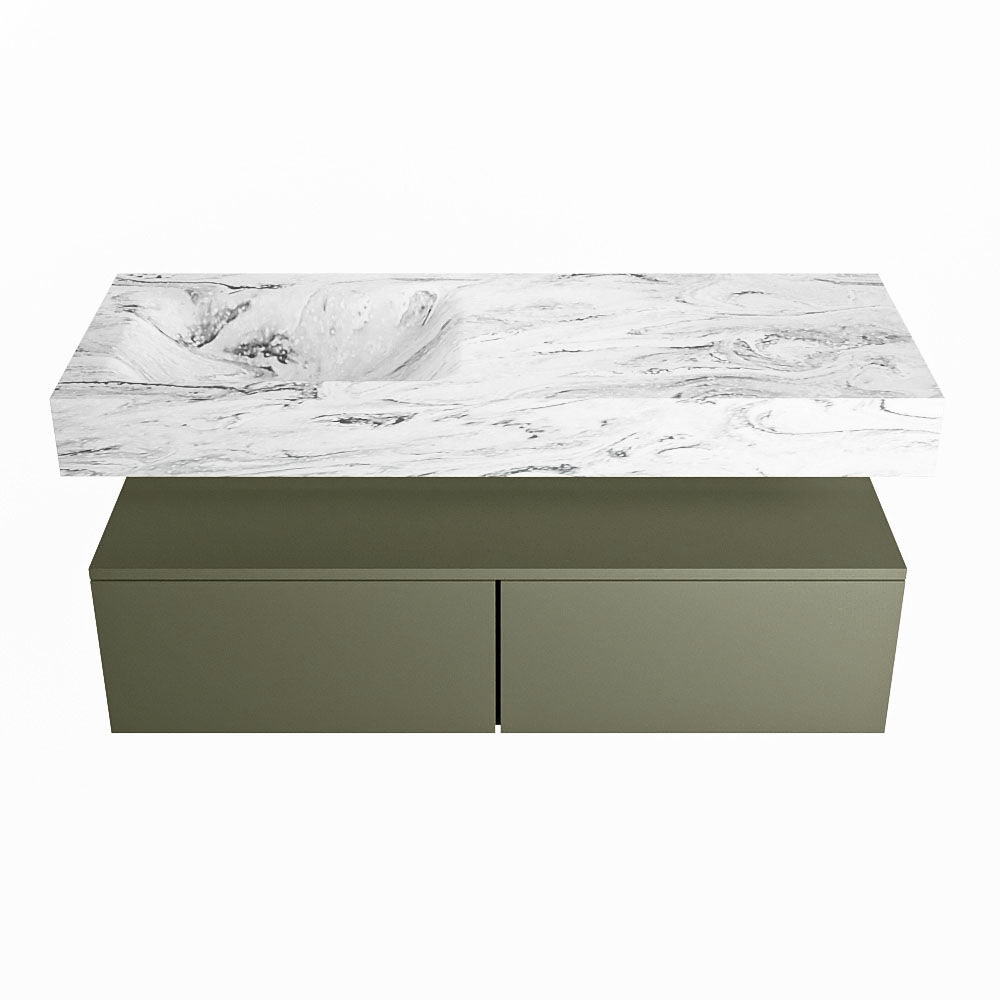 MONDIAZ ALAN-DLUX 120cm mueble de baño Army 2 cajones. Lavabo CLOUD Izquierda 1 orificio color Glace. 4 MONDIAZ ALAN-DLUX 120cm mueble de baño Army 2 cajones. Lavabo CLOUD Izquierda 1 orificio color Glace. - Imagen 4