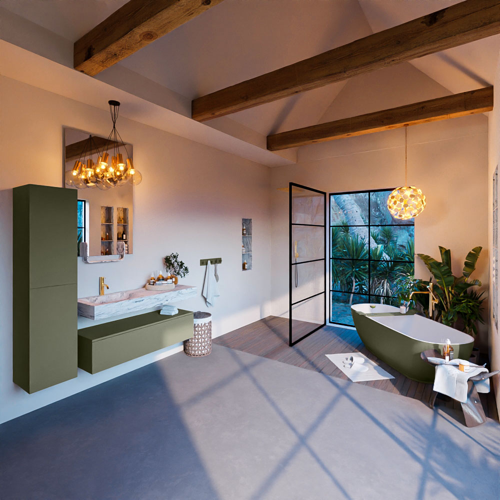 MONDIAZ ALAN-DLUX 120cm mueble de baño Army 1 cajón. Lavabo CLOUD Izquierda 1 orificio color Glace. 3 MONDIAZ ALAN-DLUX 120cm mueble de baño Army 1 cajón. Lavabo CLOUD Izquierda 1 orificio color Glace. - Imagen 3