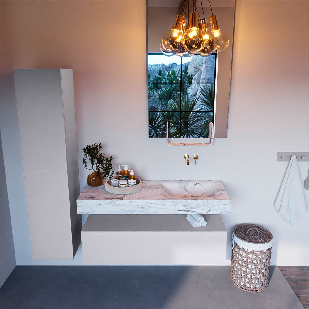 MONDIAZ ALAN-DLUX 120cm mueble de baño Cale 1 cajón. Lavabo CLOUD Derecho sin orificios color Glace. 2 MONDIAZ ALAN-DLUX 120cm mueble de baño Cale 1 cajón. Lavabo CLOUD Derecho sin orificios color Glace. - Imagen 2