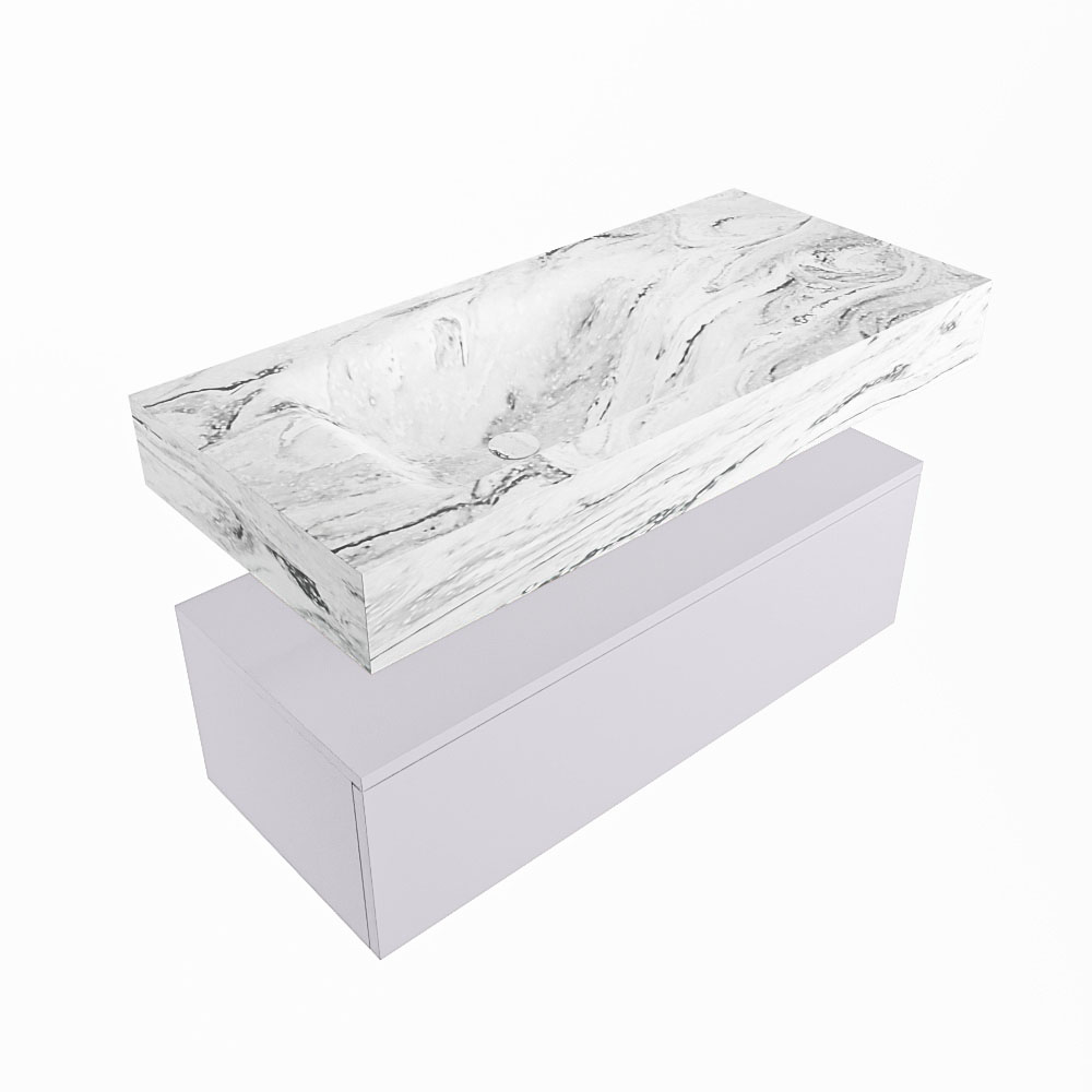 MONDIAZ ALAN-DLUX 100cm mueble de baño Cale 1 cajón. Lavabo CLOUD Izquierda 1 orificio color Glace. 5 MONDIAZ ALAN-DLUX 100cm mueble de baño Cale 1 cajón. Lavabo CLOUD Izquierda 1 orificio color Glace. - Imagen 5