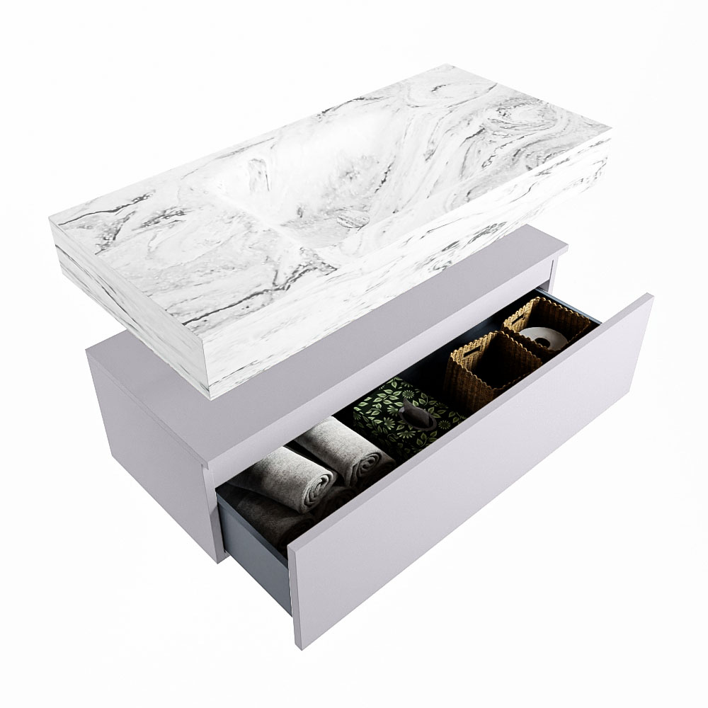 MONDIAZ ALAN-DLUX 100cm mueble de baño Cale 1 cajón. Lavabo CLOUD Centro 1 orificio color Glace. 6 MONDIAZ ALAN-DLUX 100cm mueble de baño Cale 1 cajón. Lavabo CLOUD Centro 1 orificio color Glace. - Imagen 6