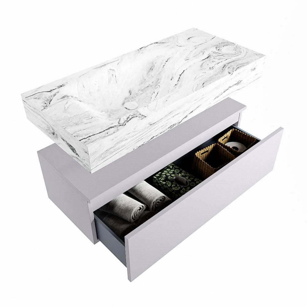 MONDIAZ ALAN-DLUX 100cm mueble de baño Cale 1 cajón. Lavabo CLOUD Izquierda 1 orificio color Glace. 6 MONDIAZ ALAN-DLUX 100cm mueble de baño Cale 1 cajón. Lavabo CLOUD Izquierda 1 orificio color Glace. - Imagen 6