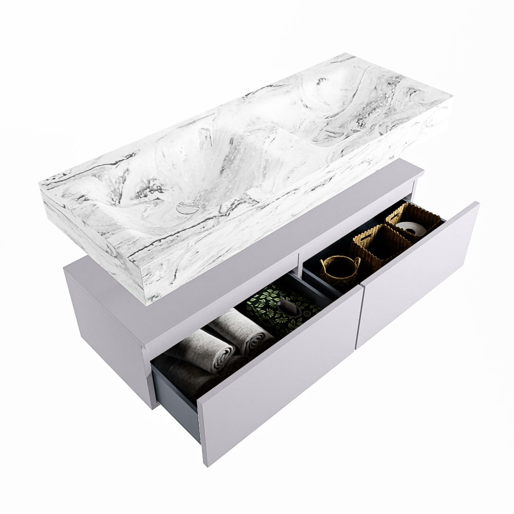 MONDIAZ ALAN-DLUX 120cm mueble de baño Cale 2 cajones. Lavabo CLOUD Doble sin orificios color Glace. 6 MONDIAZ ALAN-DLUX 120cm mueble de baño Cale 2 cajones. Lavabo CLOUD Doble sin orificios color Glace. - Imagen 6