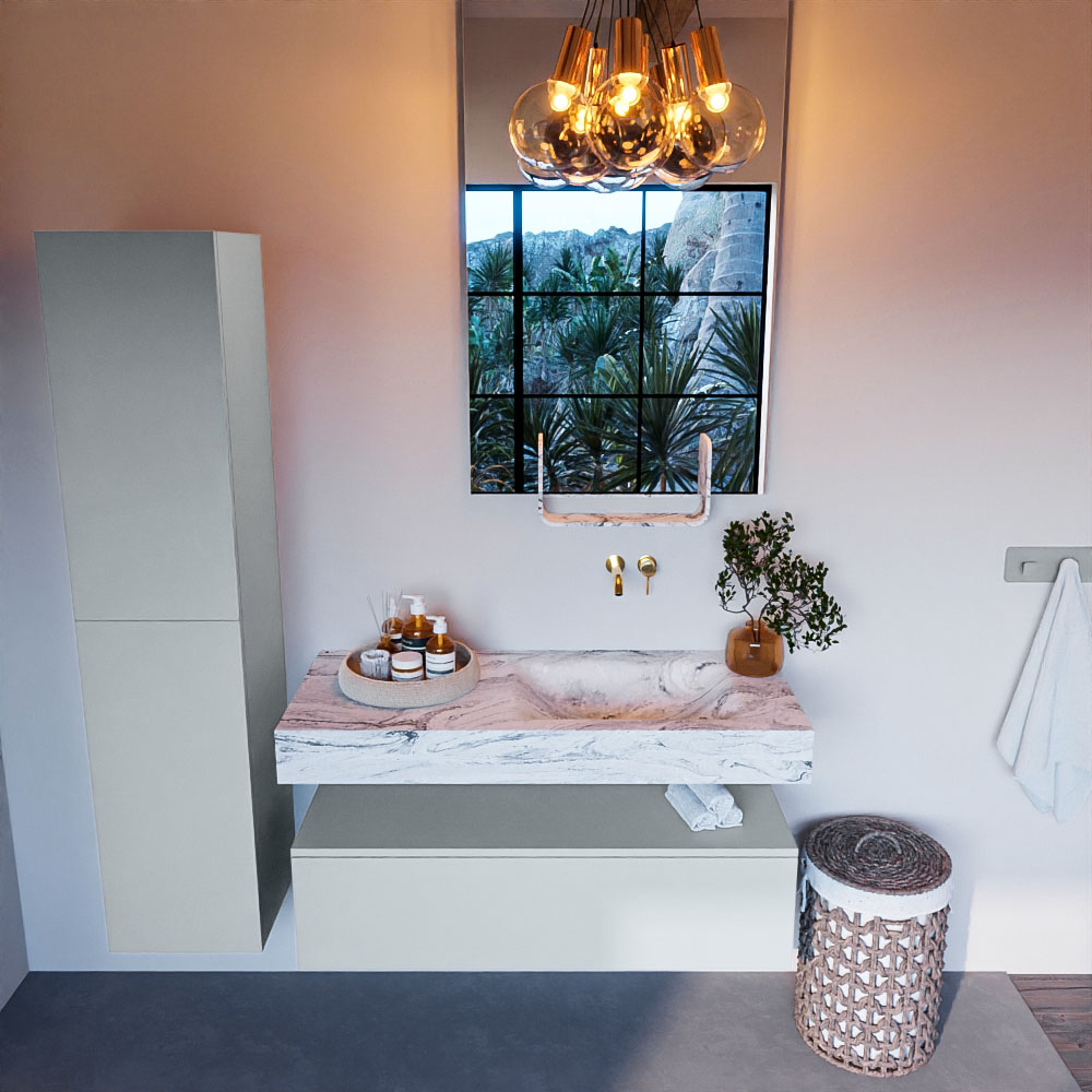 MONDIAZ ALAN-DLUX 110cm mueble de baño Clay 1 cajón. Lavabo CLOUD Derecho sin orificios color Glace. 2 MONDIAZ ALAN-DLUX 110cm mueble de baño Clay 1 cajón. Lavabo CLOUD Derecho sin orificios color Glace. - Imagen 2