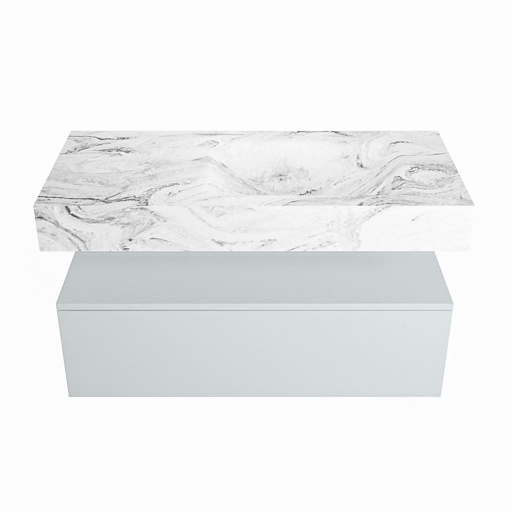 MONDIAZ ALAN-DLUX 100cm mueble de baño Clay 1 cajón. Lavabo CLOUD Derecho sin orificios color Glace. 4 MONDIAZ ALAN-DLUX 100cm mueble de baño Clay 1 cajón. Lavabo CLOUD Derecho sin orificios color Glace. - Imagen 4