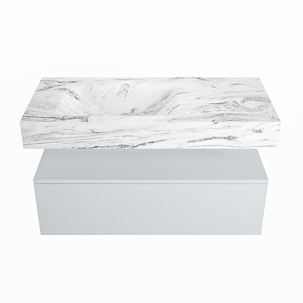 MONDIAZ ALAN-DLUX 100cm mueble de baño Clay 1 cajón. Lavabo CLOUD Izquierda 1 orificio color Glace. 4 MONDIAZ ALAN-DLUX 100cm mueble de baño Clay 1 cajón. Lavabo CLOUD Izquierda 1 orificio color Glace. - Imagen 4