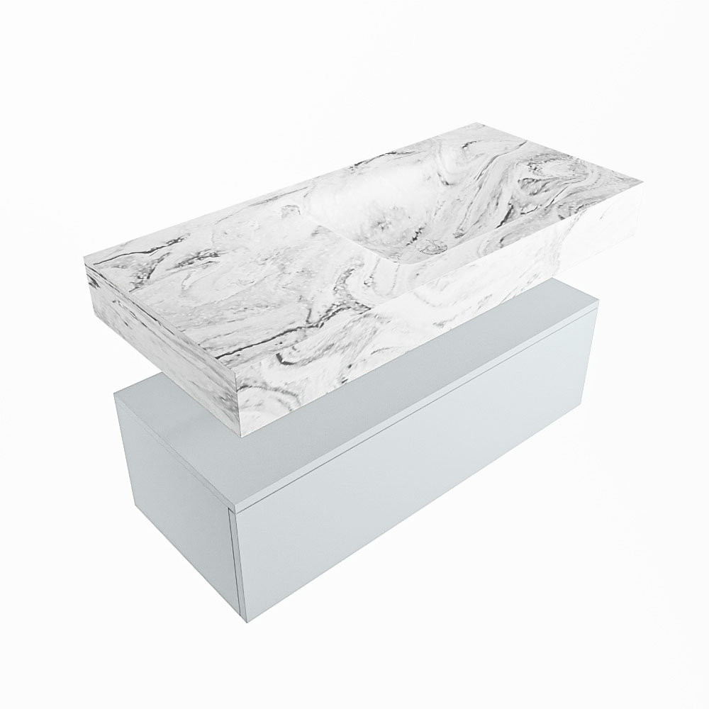 MONDIAZ ALAN-DLUX 100cm mueble de baño Clay 1 cajón. Lavabo CLOUD Derecho sin orificios color Glace. 5 MONDIAZ ALAN-DLUX 100cm mueble de baño Clay 1 cajón. Lavabo CLOUD Derecho sin orificios color Glace. - Imagen 5