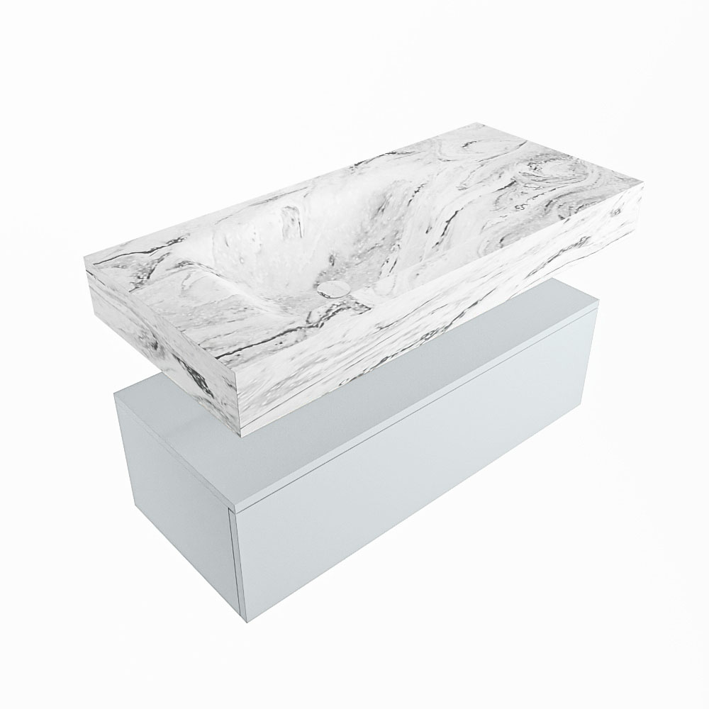 MONDIAZ ALAN-DLUX 100cm mueble de baño Clay 1 cajón. Lavabo CLOUD Izquierda 1 orificio color Glace. 5 MONDIAZ ALAN-DLUX 100cm mueble de baño Clay 1 cajón. Lavabo CLOUD Izquierda 1 orificio color Glace. - Imagen 5