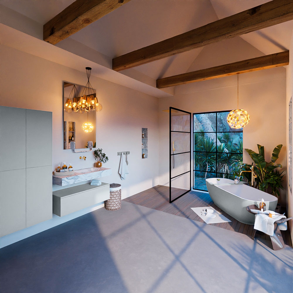 MONDIAZ ALAN-DLUX 100cm mueble de baño Clay 1 cajón. Lavabo CLOUD Derecho sin orificios color Glace. 3 MONDIAZ ALAN-DLUX 100cm mueble de baño Clay 1 cajón. Lavabo CLOUD Derecho sin orificios color Glace. - Imagen 3