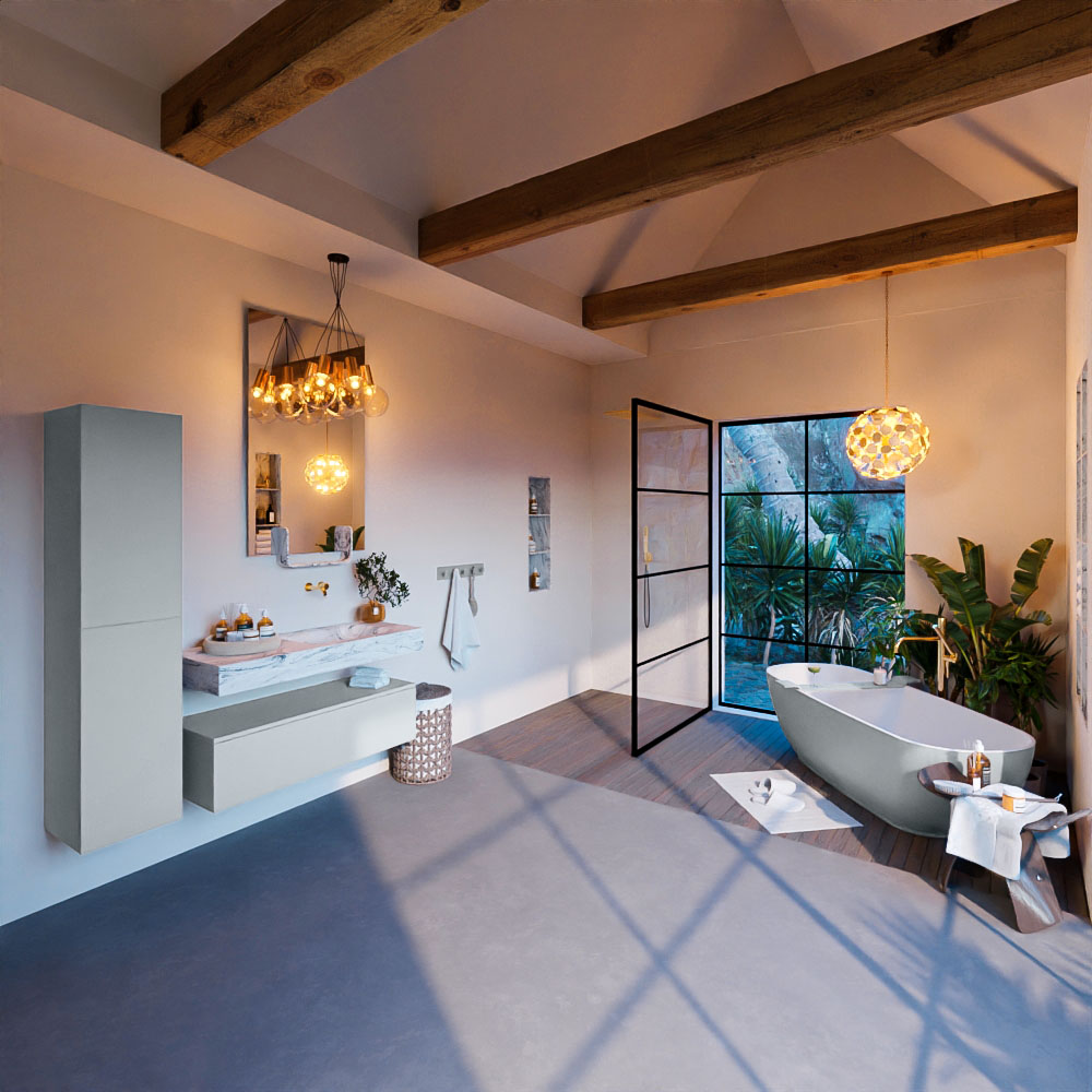 MONDIAZ ALAN-DLUX 110cm mueble de baño Clay 1 cajón. Lavabo CLOUD Derecho sin orificios color Glace. 3 MONDIAZ ALAN-DLUX 110cm mueble de baño Clay 1 cajón. Lavabo CLOUD Derecho sin orificios color Glace. - Imagen 3