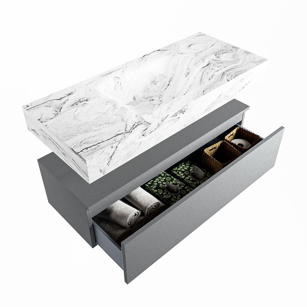MONDIAZ ALAN-DLUX 110cm mueble de baño Plata 1 cajón. Lavabo CLOUD Centro 1 orificio color Glace. 6 MONDIAZ ALAN-DLUX 110cm mueble de baño Plata 1 cajón. Lavabo CLOUD Centro 1 orificio color Glace. - Imagen 6
