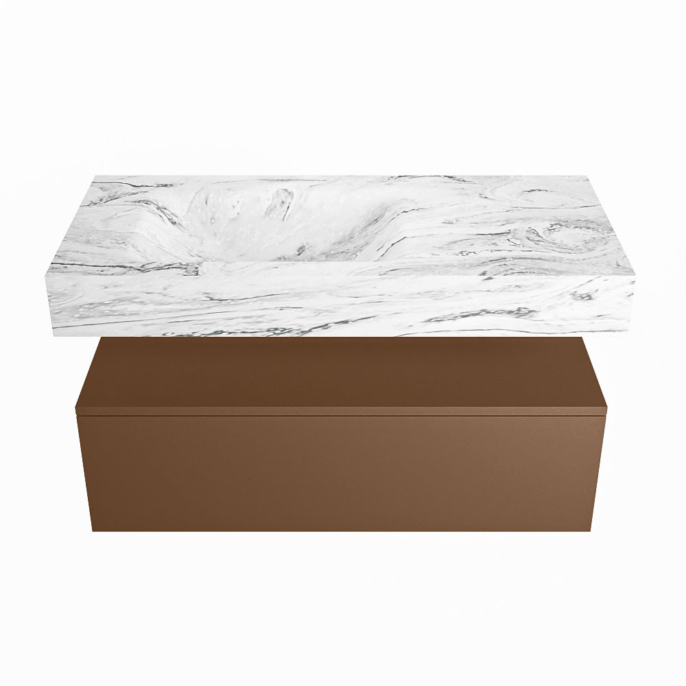 MONDIAZ ALAN-DLUX 100cm mueble de baño Rust 1 cajón. Lavabo CLOUD Izquierda sin orificios color Glace. 4 MONDIAZ ALAN-DLUX 100cm mueble de baño Rust 1 cajón. Lavabo CLOUD Izquierda sin orificios color Glace. - Imagen 4