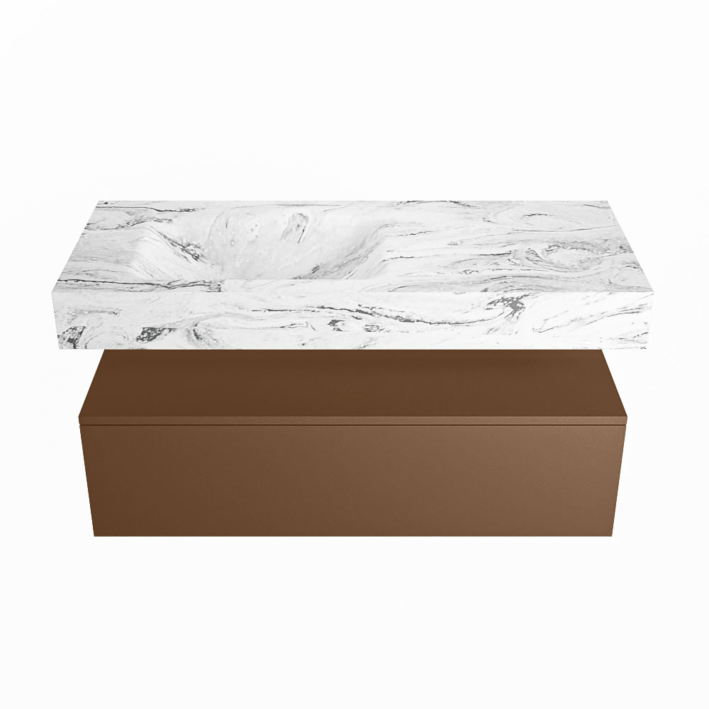 MONDIAZ ALAN-DLUX 110cm mueble de baño Rust 1 cajón. Lavabo CLOUD Izquierda sin orificios color Glace. 4 MONDIAZ ALAN-DLUX 110cm mueble de baño Rust 1 cajón. Lavabo CLOUD Izquierda sin orificios color Glace. - Imagen 4