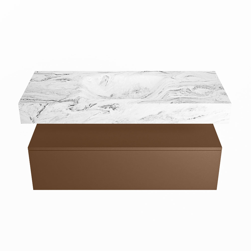 MONDIAZ ALAN-DLUX 110cm mueble de baño Rust 1 cajón. Lavabo CLOUD Centro 1 orificio color Glace. 4 MONDIAZ ALAN-DLUX 110cm mueble de baño Rust 1 cajón. Lavabo CLOUD Centro 1 orificio color Glace. - Imagen 4