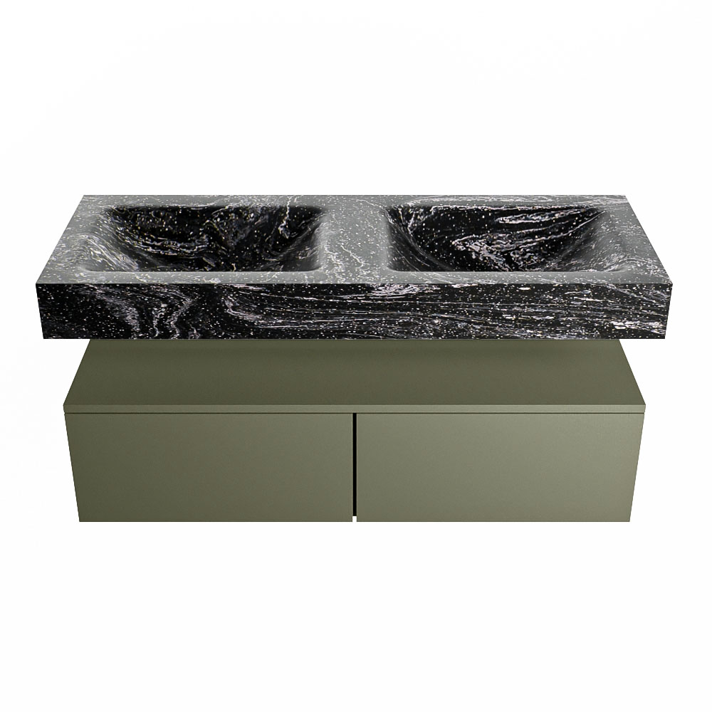 MONDIAZ ALAN-DLUX 120cm mueble de baño Army 2 cajones. Lavabo CLOUD Doble 2 orificios color Lava. 4 MONDIAZ ALAN-DLUX 120cm mueble de baño Army 2 cajones. Lavabo CLOUD Doble 2 orificios color Lava. - Imagen 4