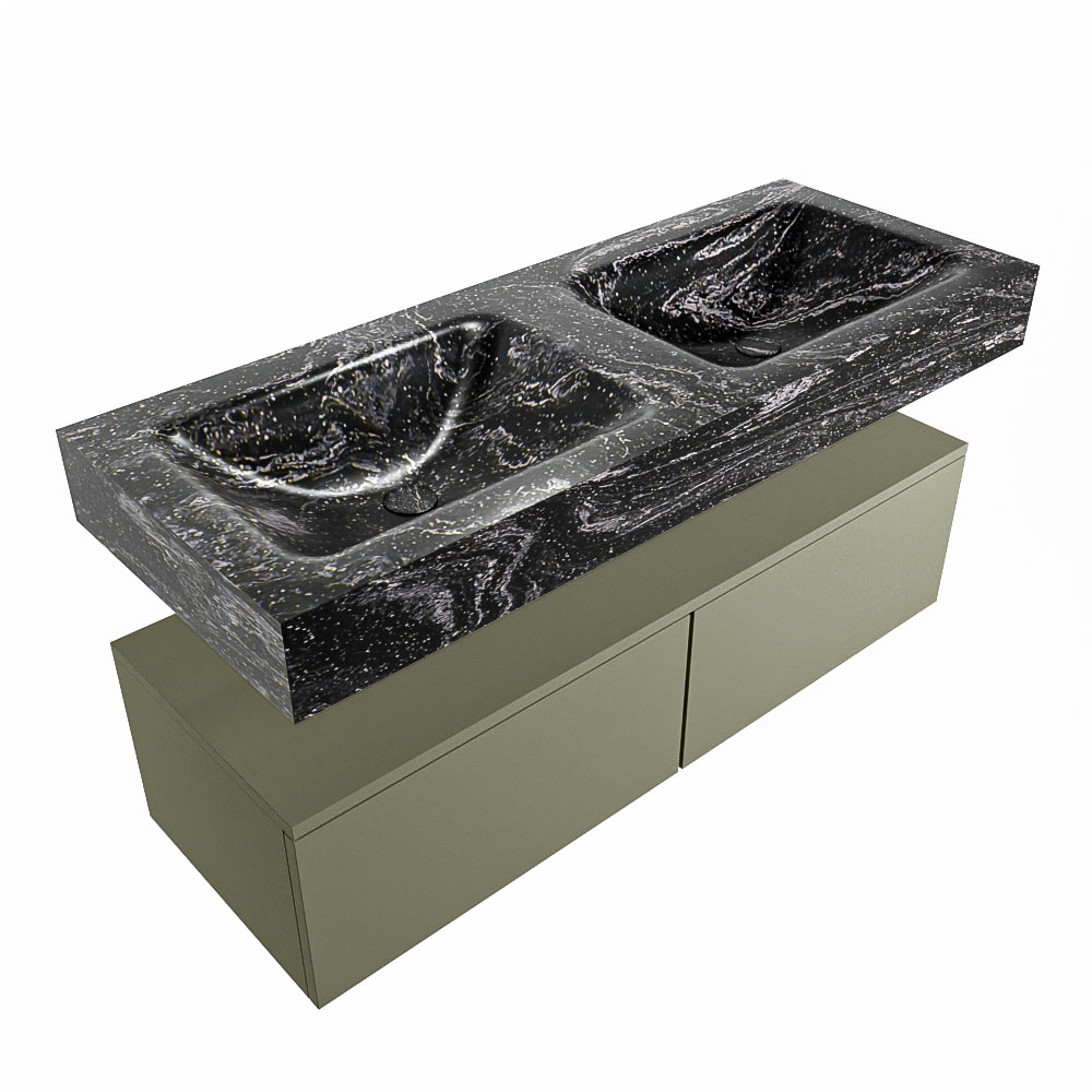 MONDIAZ ALAN-DLUX 120cm mueble de baño Army 2 cajones. Lavabo CLOUD Doble 2 orificios color Lava. 5 MONDIAZ ALAN-DLUX 120cm mueble de baño Army 2 cajones. Lavabo CLOUD Doble 2 orificios color Lava. - Imagen 5