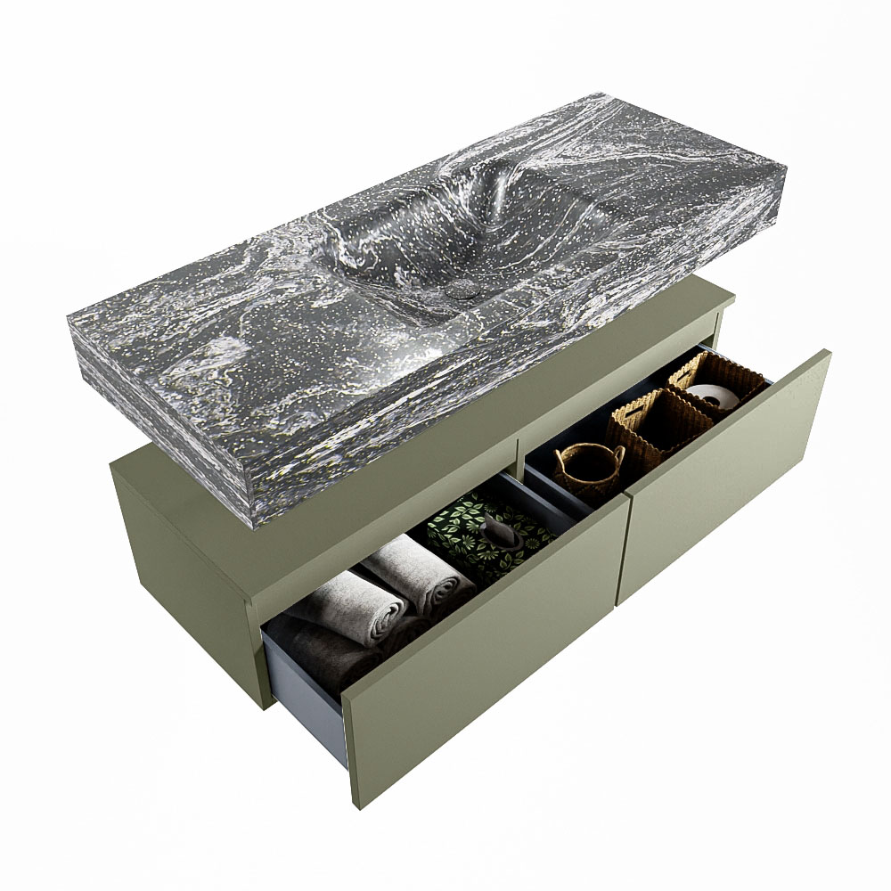 MONDIAZ ALAN-DLUX 120cm mueble de baño Army 2 cajones. Lavabo CLOUD Centro 1 orificio color Lava. 6 MONDIAZ ALAN-DLUX 120cm mueble de baño Army 2 cajones. Lavabo CLOUD Centro 1 orificio color Lava. - Imagen 6