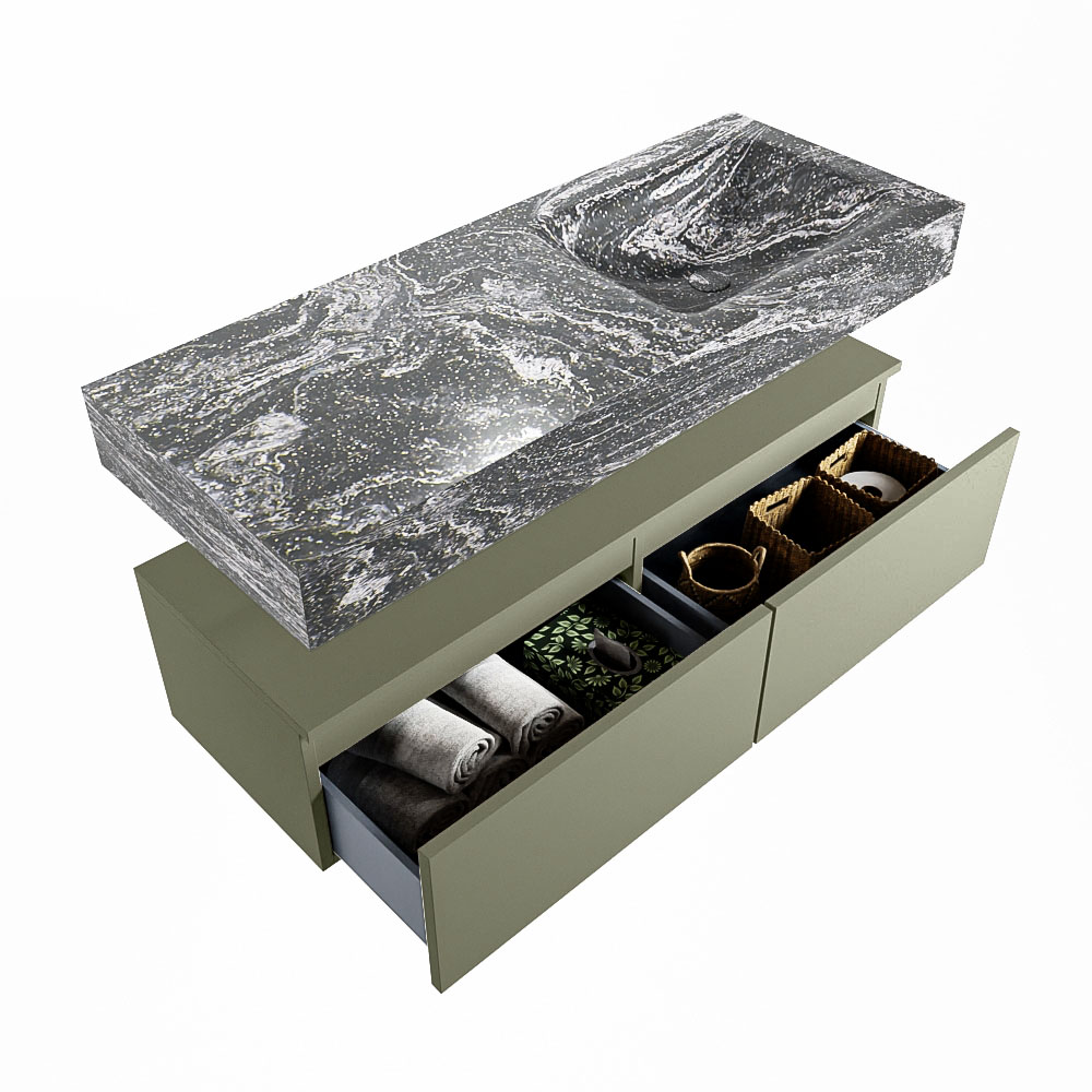 MONDIAZ ALAN-DLUX 120cm mueble de baño Army 2 cajones. Lavabo CLOUD Derecho 1 orificio color Lava. 6 MONDIAZ ALAN-DLUX 120cm mueble de baño Army 2 cajones. Lavabo CLOUD Derecho 1 orificio color Lava. - Imagen 6