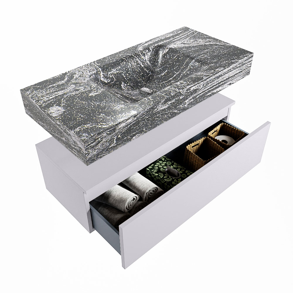 MONDIAZ ALAN-DLUX 100cm mueble de baño Cale 1 cajón. Lavabo CLOUD Centro sin orificios color Lava. 6 MONDIAZ ALAN-DLUX 100cm mueble de baño Cale 1 cajón. Lavabo CLOUD Centro sin orificios color Lava. - Imagen 6