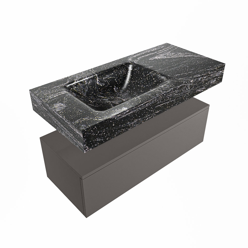 MONDIAZ ALAN-DLUX 100cm mueble de baño Dark Grey 1 cajón. Lavabo CLOUD Izquierda 1 orificio color Lava. 5 MONDIAZ ALAN-DLUX 100cm mueble de baño Dark Grey 1 cajón. Lavabo CLOUD Izquierda 1 orificio color Lava. - Imagen 5