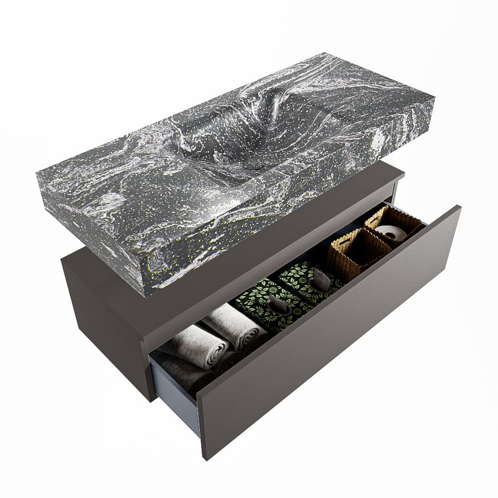 MONDIAZ ALAN-DLUX 110cm mueble de baño Dark Grey 1 cajón. Lavabo CLOUD Centro sin orificios color Lava. 6 MONDIAZ ALAN-DLUX 110cm mueble de baño Dark Grey 1 cajón. Lavabo CLOUD Centro sin orificios color Lava. - Imagen 6