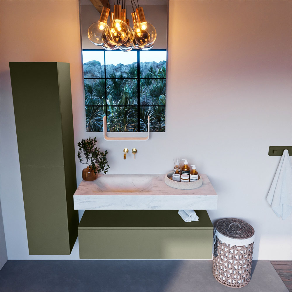 MONDIAZ ALAN-DLUX 110cm mueble de baño Army 1 cajón. Lavabo CLOUD Izquierda sin orificios color Opalo. 2 MONDIAZ ALAN-DLUX 110cm mueble de baño Army 1 cajón. Lavabo CLOUD Izquierda sin orificios color Opalo. - Imagen 2