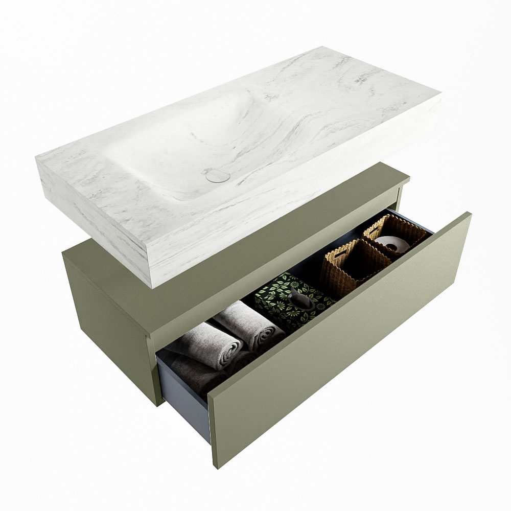 MONDIAZ ALAN-DLUX 100cm mueble de baño Army 1 cajón. Lavabo CLOUD Izquierda sin orificios color Opalo. 6 MONDIAZ ALAN-DLUX 100cm mueble de baño Army 1 cajón. Lavabo CLOUD Izquierda sin orificios color Opalo. - Imagen 6
