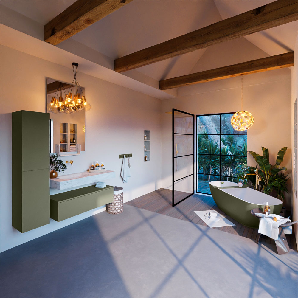 MONDIAZ ALAN-DLUX 110cm mueble de baño Army 1 cajón. Lavabo CLOUD Izquierda sin orificios color Opalo. 3 MONDIAZ ALAN-DLUX 110cm mueble de baño Army 1 cajón. Lavabo CLOUD Izquierda sin orificios color Opalo. - Imagen 3
