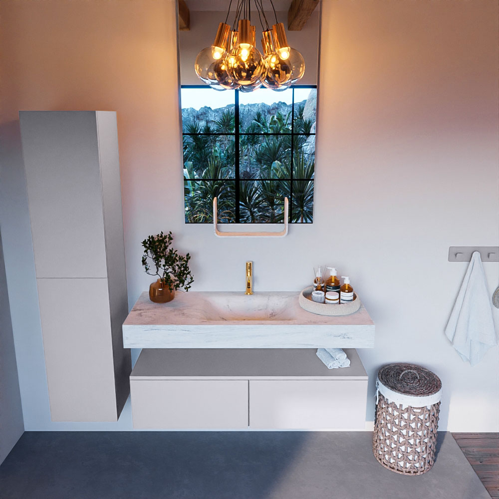 MONDIAZ ALAN-DLUX 120cm mueble de baño Cale 2 cajones. Lavabo CLOUD Centro 1 orificio color Opalo. 2 MONDIAZ ALAN-DLUX 120cm mueble de baño Cale 2 cajones. Lavabo CLOUD Centro 1 orificio color Opalo. - Imagen 2