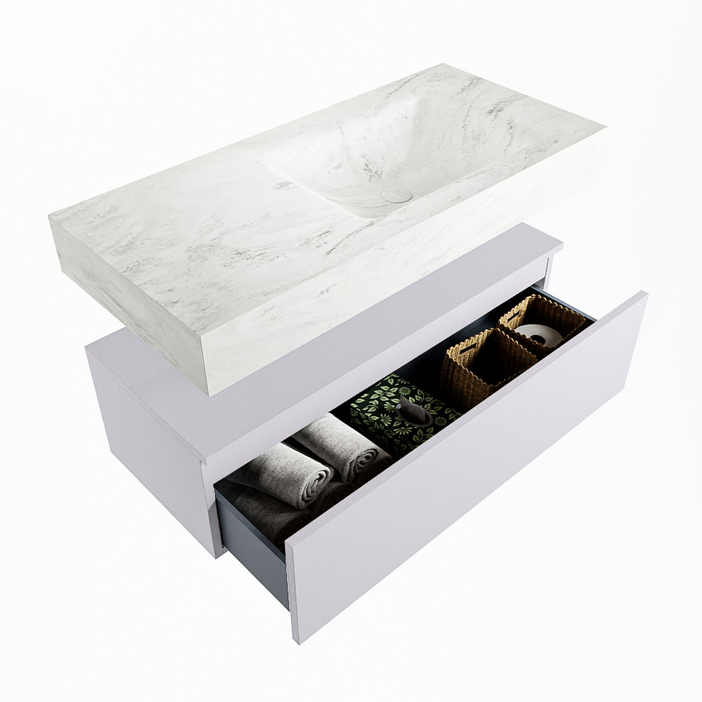 MONDIAZ ALAN-DLUX 100cm mueble de baño Cale 1 cajón. Lavabo CLOUD Derecho 1 orificio color Opalo. 6 MONDIAZ ALAN-DLUX 100cm mueble de baño Cale 1 cajón. Lavabo CLOUD Derecho 1 orificio color Opalo. - Imagen 6