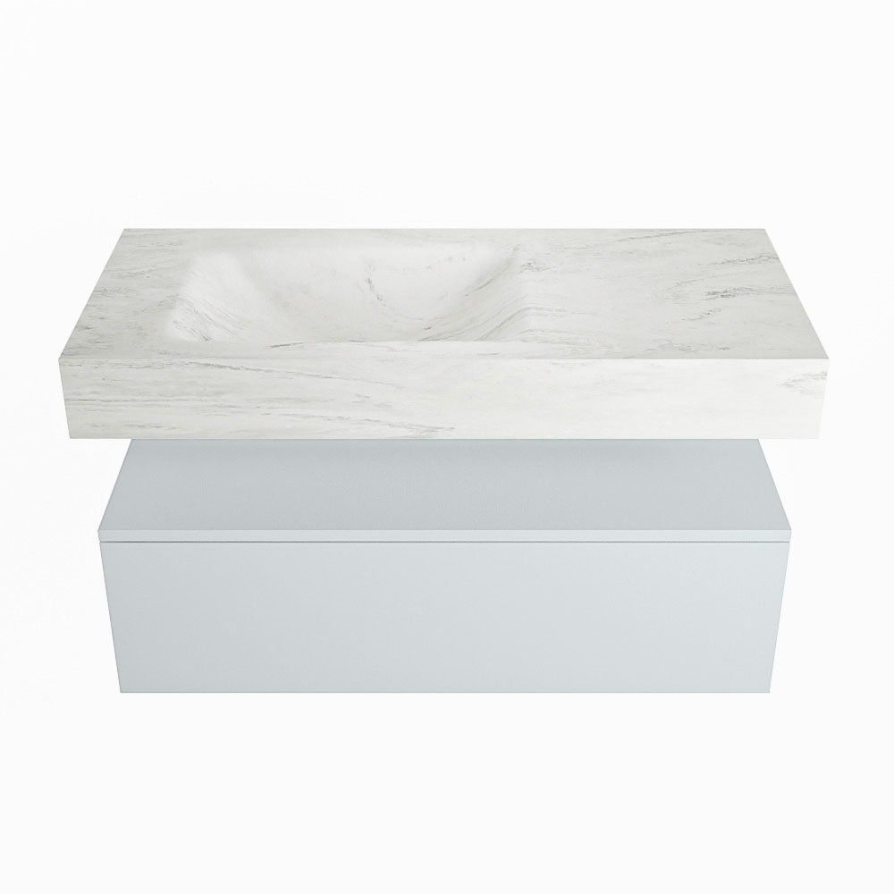 MONDIAZ ALAN-DLUX 100cm mueble de baño Clay 1 cajón. Lavabo CLOUD Izquierda 1 orificio color Opalo. 4 MONDIAZ ALAN-DLUX 100cm mueble de baño Clay 1 cajón. Lavabo CLOUD Izquierda 1 orificio color Opalo. - Imagen 4