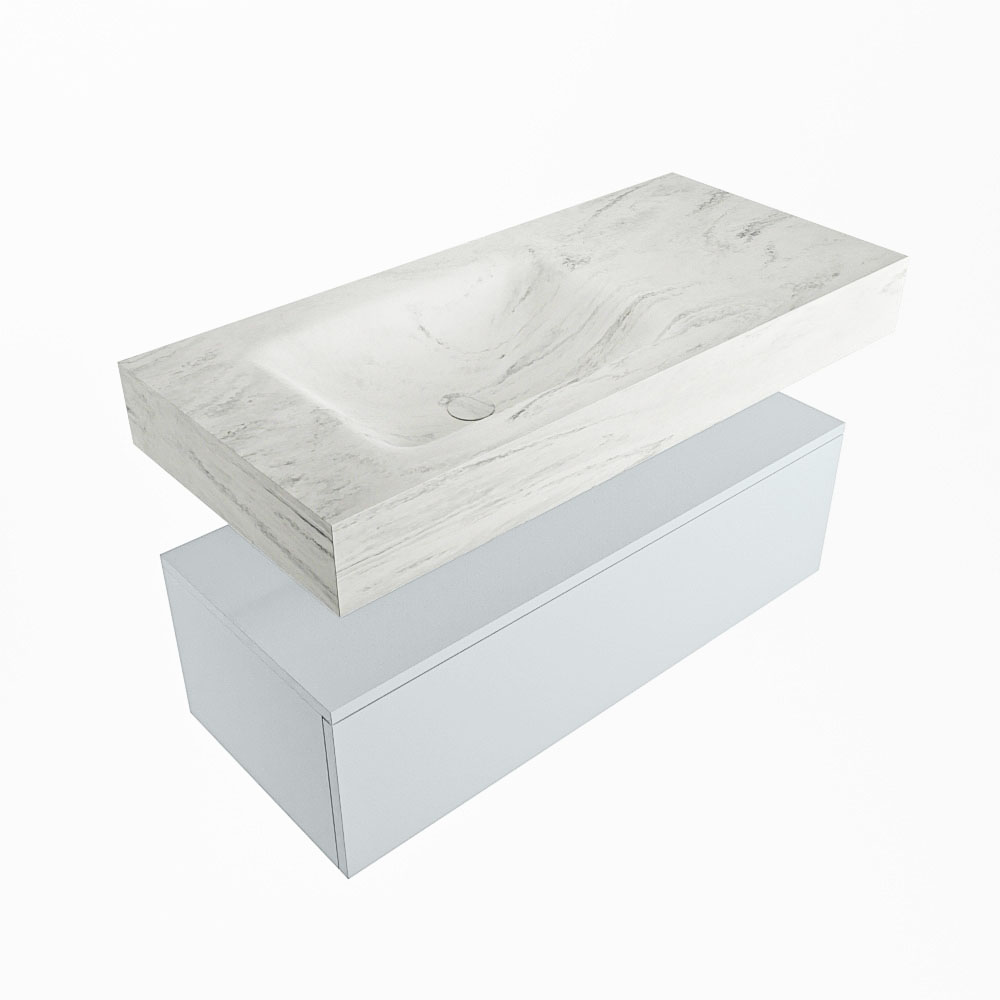 MONDIAZ ALAN-DLUX 100cm mueble de baño Clay 1 cajón. Lavabo CLOUD Izquierda 1 orificio color Opalo. 5 MONDIAZ ALAN-DLUX 100cm mueble de baño Clay 1 cajón. Lavabo CLOUD Izquierda 1 orificio color Opalo. - Imagen 5