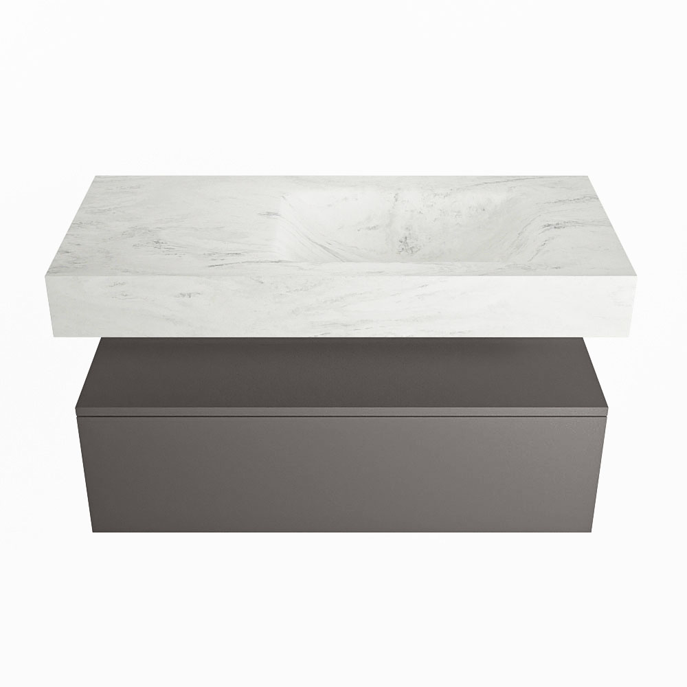 MONDIAZ ALAN-DLUX 100cm mueble de baño Dark Grey 1 cajón. Lavabo CLOUD Derecho 1 orificio color Opalo. 4 MONDIAZ ALAN-DLUX 100cm mueble de baño Dark Grey 1 cajón. Lavabo CLOUD Derecho 1 orificio color Opalo. - Imagen 4