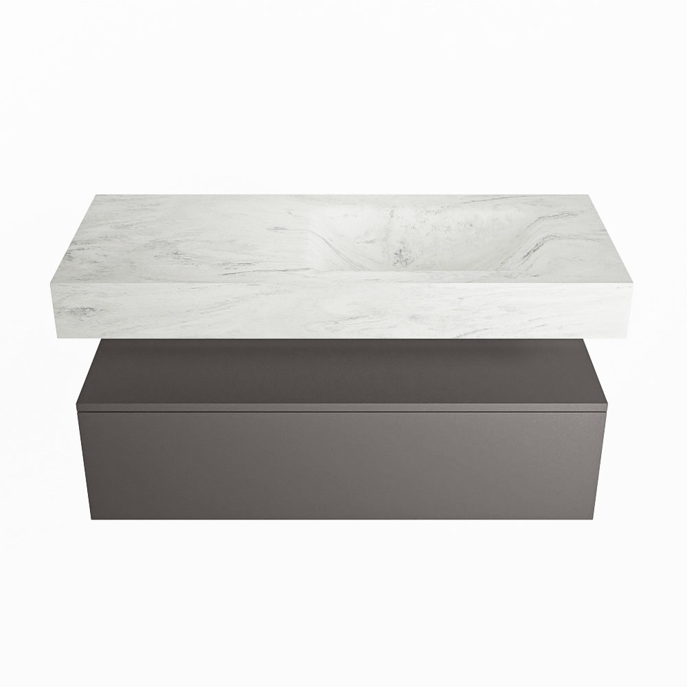 MONDIAZ ALAN-DLUX 110cm mueble de baño Dark Grey 1 cajón. Lavabo CLOUD Derecho sin orificios color Opalo. 4 MONDIAZ ALAN-DLUX 110cm mueble de baño Dark Grey 1 cajón. Lavabo CLOUD Derecho sin orificios color Opalo. - Imagen 4