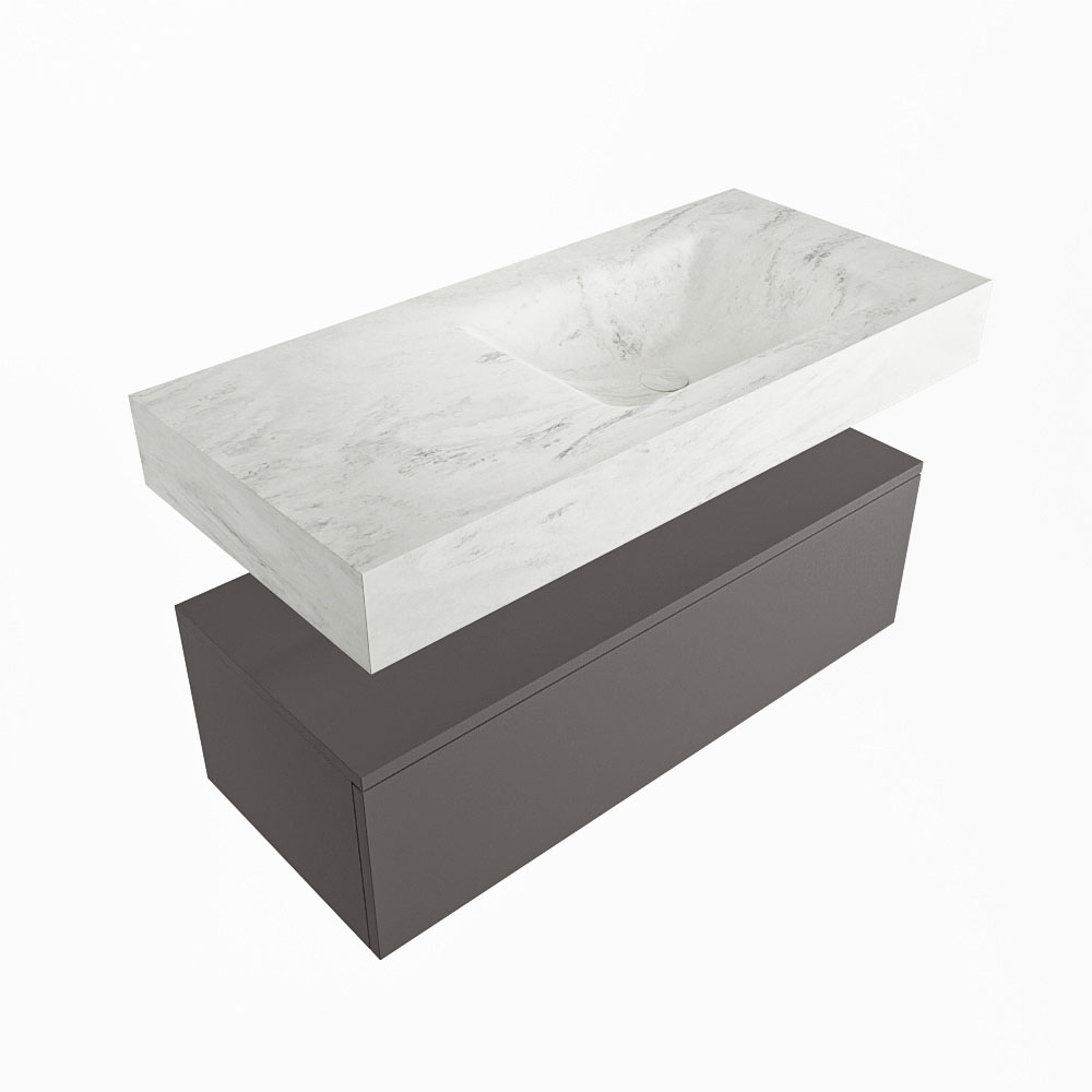 MONDIAZ ALAN-DLUX 100cm mueble de baño Dark Grey 1 cajón. Lavabo CLOUD Derecho 1 orificio color Opalo. 5 MONDIAZ ALAN-DLUX 100cm mueble de baño Dark Grey 1 cajón. Lavabo CLOUD Derecho 1 orificio color Opalo. - Imagen 5