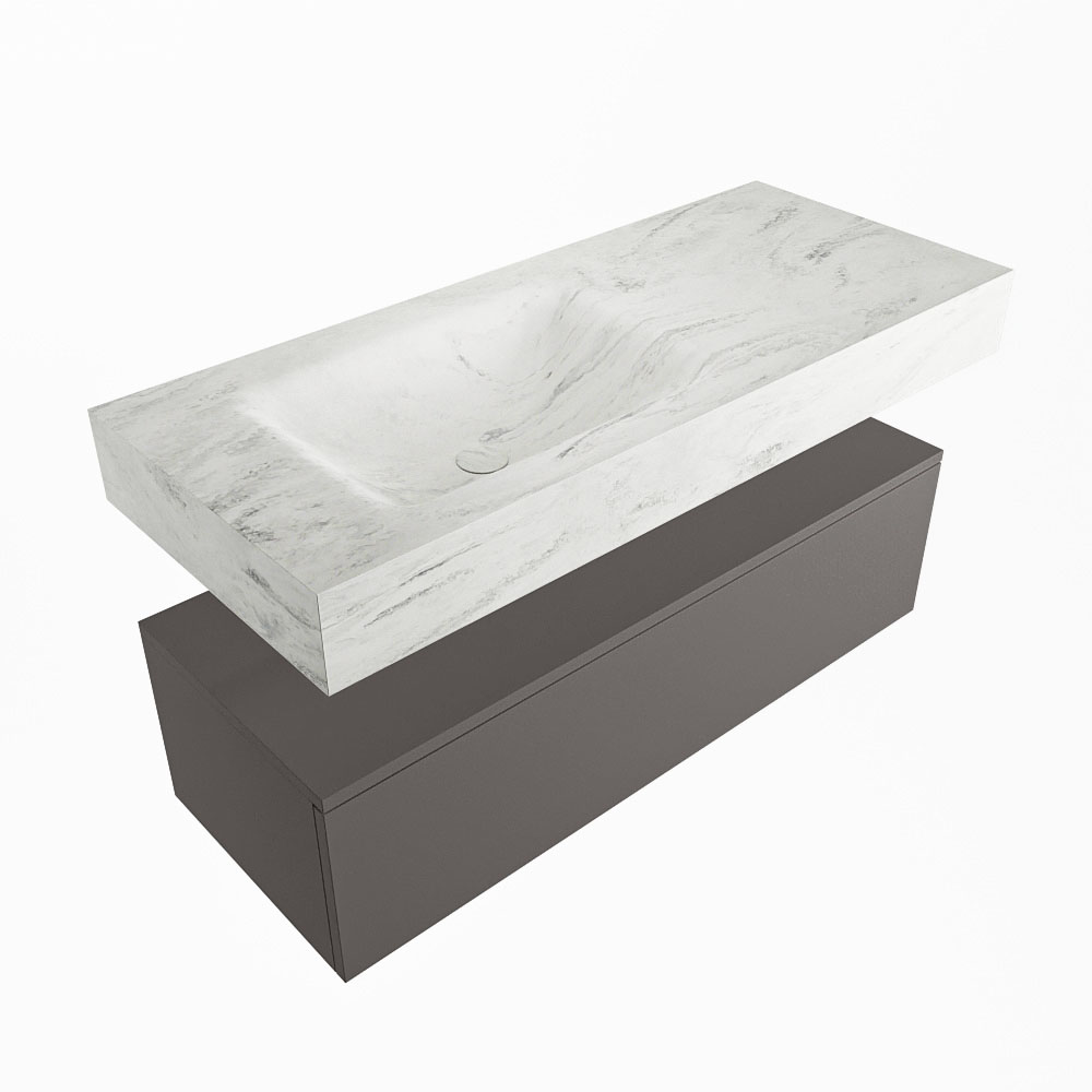 MONDIAZ ALAN-DLUX 110cm mueble de baño Dark Grey 1 cajón. Lavabo CLOUD Izquierda sin orificios color Opalo. 5 MONDIAZ ALAN-DLUX 110cm mueble de baño Dark Grey 1 cajón. Lavabo CLOUD Izquierda sin orificios color Opalo. - Imagen 5