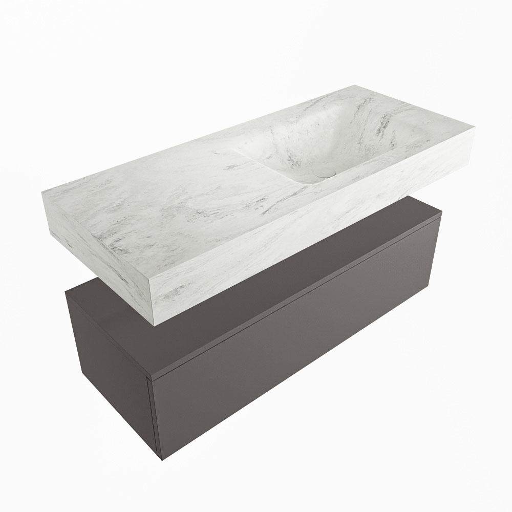 MONDIAZ ALAN-DLUX 110cm mueble de baño Dark Grey 1 cajón. Lavabo CLOUD Derecho sin orificios color Opalo. 5 MONDIAZ ALAN-DLUX 110cm mueble de baño Dark Grey 1 cajón. Lavabo CLOUD Derecho sin orificios color Opalo. - Imagen 5