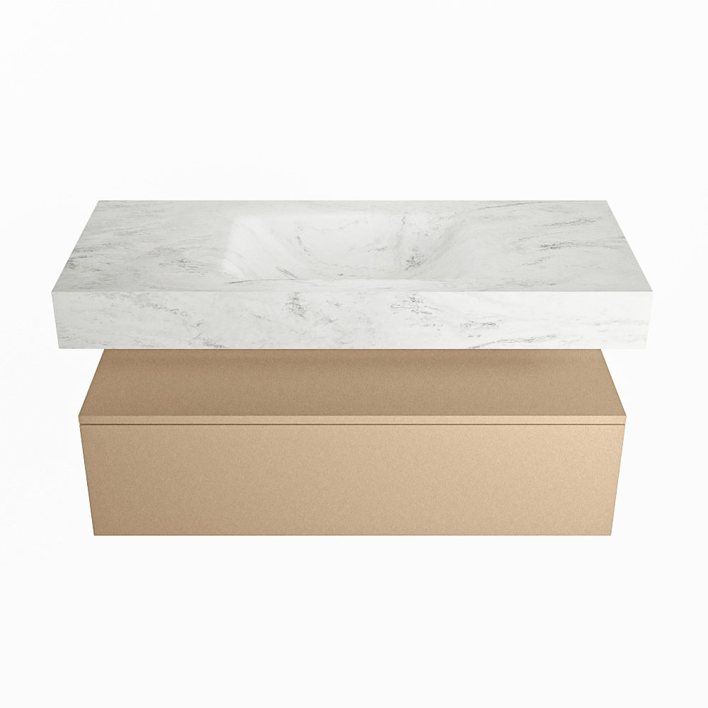 MONDIAZ ALAN-DLUX 110cm mueble de baño Oro 1 cajón. Lavabo CLOUD Centro 1 orificio color Opalo. 4 MONDIAZ ALAN-DLUX 110cm mueble de baño Oro 1 cajón. Lavabo CLOUD Centro 1 orificio color Opalo. - Imagen 4